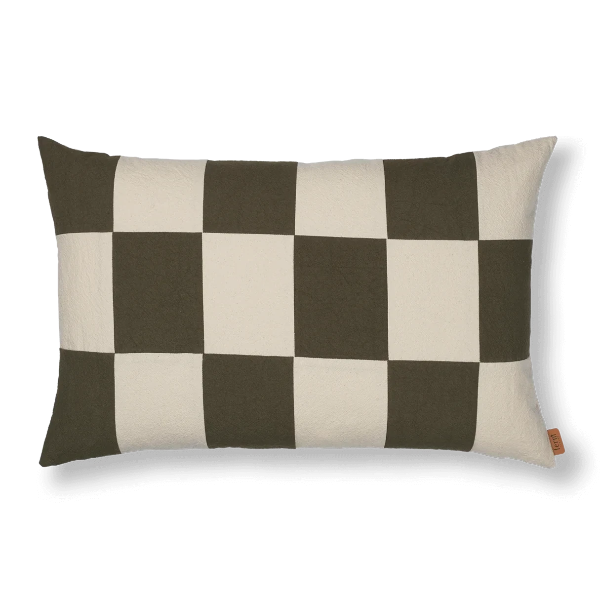 Ferm LIVING | Fold Patchwork Cushion - Olive 3 Ferm LIVING | Fold Patchwork Cushion - Olive