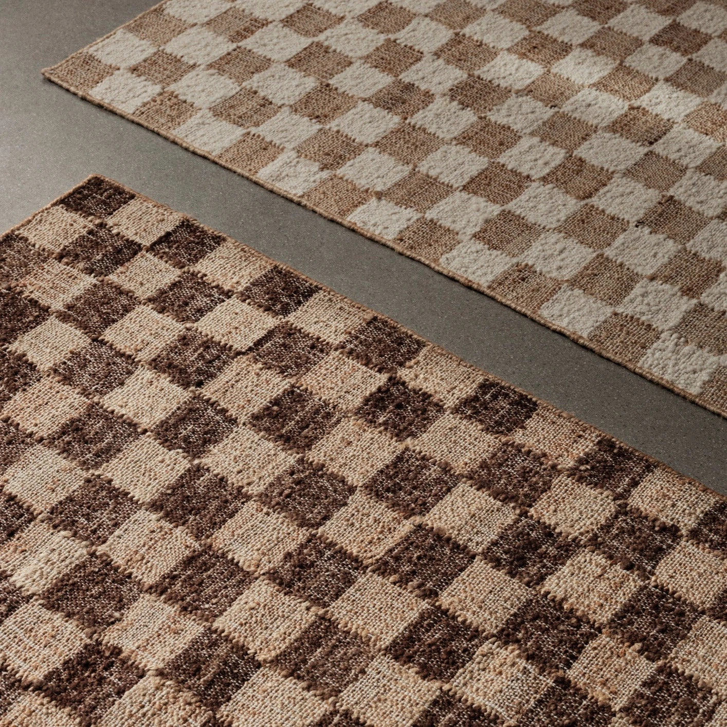 Ferm LIVING | Check Wool Jute Rug - Coffee/Natural - 140 X 200cm 4 Ferm LIVING | Check Wool Jute Rug - Coffee/Natural - 140 X 200cm - Image 2
