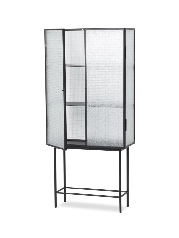 Ferm LIVING | Haze Vitrine - Wired Glass - Black 3 Ferm LIVING | Haze Vitrine - Wired Glass - Black