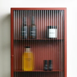 Ferm LIVING | Haze Wall Cabinet - Reeded Glass - Oxide Red -Home Product Store Earl of East Ferm