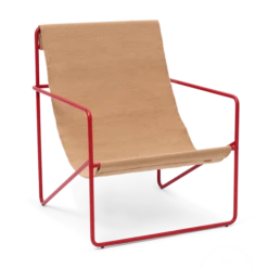 Ferm LIVING | Desert Lounge Chair - Poppy Red Frame With Sand Seat