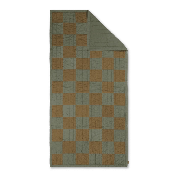 Ferm LIVING | Duo Quilted Blanket - Green Tonal 4 Ferm LIVING | Duo Quilted Blanket - Green Tonal - Image 2