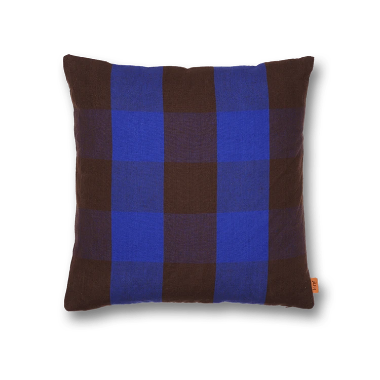 Ferm LIVING | Grand Cushion - Chocolate/Bright Blue 3 Ferm LIVING | Grand Cushion - Chocolate/Bright Blue