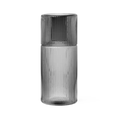 Ferm LIVING | Ripple Carafe Set - Small - Smoked Grey 6 Ferm LIVING | Ripple Carafe Set - Small - Smoked Grey -Home Product Store earl of east ferm living ripple carafe set grey 2
