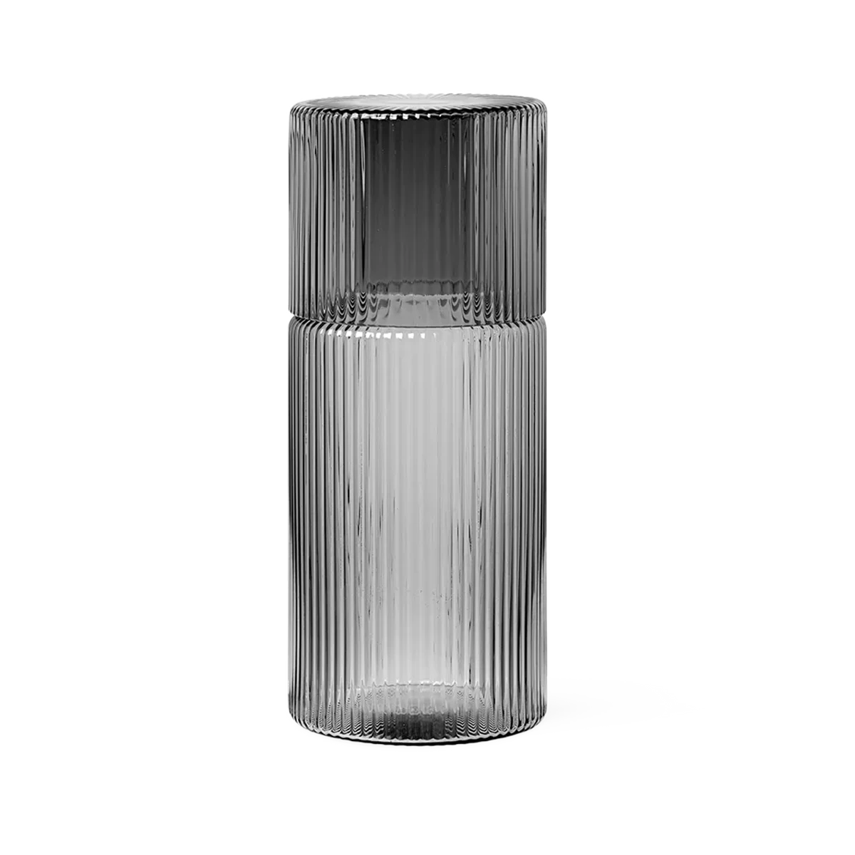 Ferm LIVING | Ripple Carafe Set - Small - Smoked Grey 4 Ferm LIVING | Ripple Carafe Set - Small - Smoked Grey - Image 2