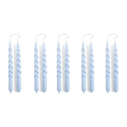 HAY | Mini Swirl Candle-Set Of 10 - Light Blue