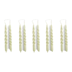 HAY | Mini Swirl Candle-Set Of 10 - Light Green