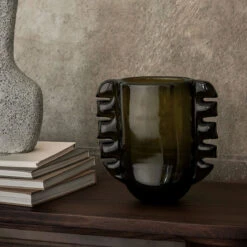 Ferm LIVING | Alas Glass Vase - Moss Green -Home Product Store ferm living alas vase green 1