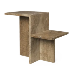 Ferm LIVING | Distinct Side Table - Dark Brown Travertine