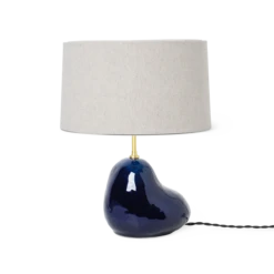 Ferm LIVING | Hebe Lamp Base & Shade - Small - Deep Blue -Home Product Store hebe lamp small blue natural shade