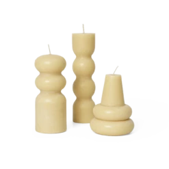 Ferm LIVING | Torno Candles - Set Of 3 - Pale Yellow