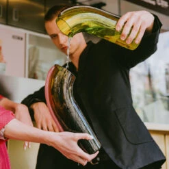 Ursula Futura | NESSIE Carafe - Lime With Brown Stripe -Home Product Store ursula futura lime carafe 2